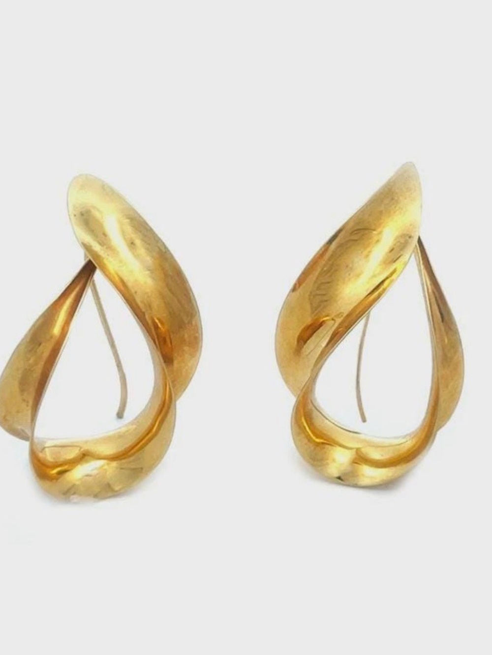 Solid 18k Michael Good Gold Twisted Hoop Earrings - artist Michael Good